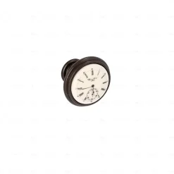 Boutons pour meubles en zamac et Porcelaine Diamètre 35 Brun alu