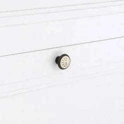 Boutons pour meubles en zamac et Porcelaine Diamètre 35 Brun alu