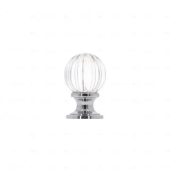 Boutons pour meubles en zamac et cristal Diamètre 30 chrome poli