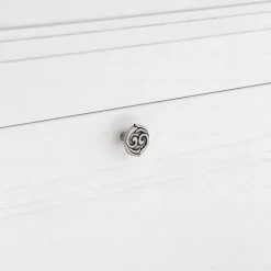 Boutons pour meubles en zamac Diamètre 32 Vieil argent brillant