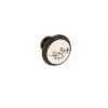 Boutons pour meubles en zamac et Porcelaine Diamètre 35 Brun alu