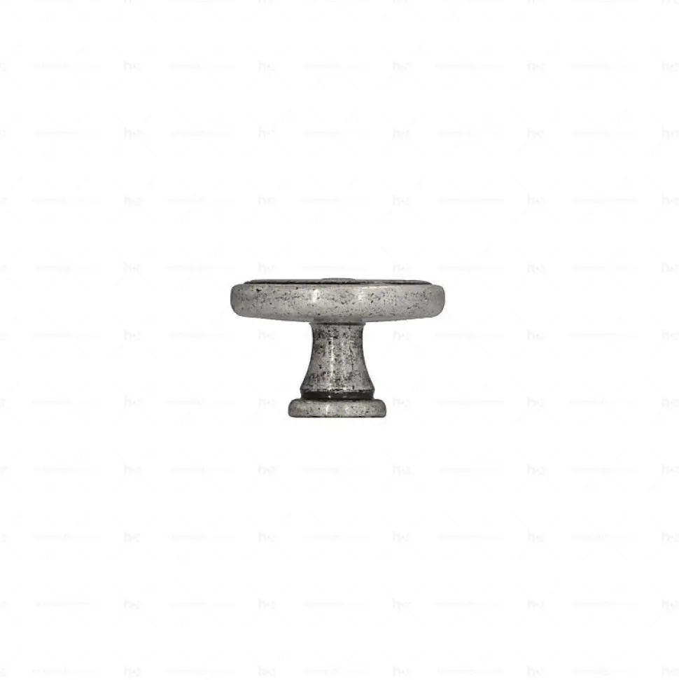 Boutons pour meubles en zamac Diamètre 35 Vieil argent brillant