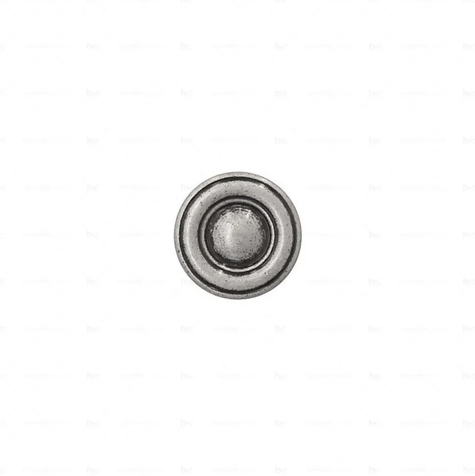 Boutons pour meubles en zamac Diamètre 35 Vieil argent brillant