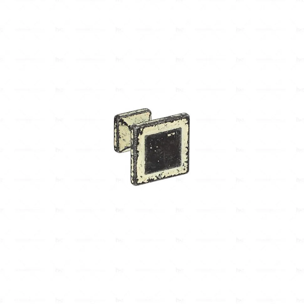 Boutons pour meubles en zamac Diamètre 24 x 24 Ivoire rustique, Lot de 6