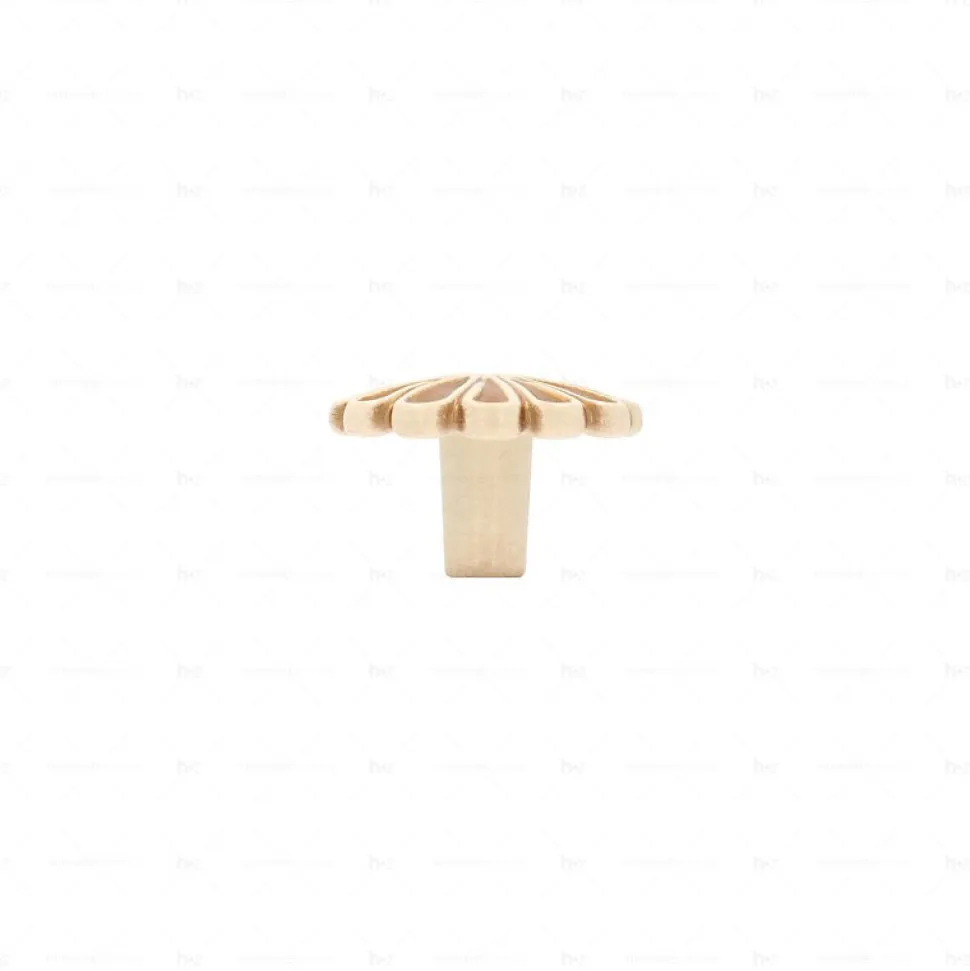 Boutons pour meubles en zamac Diamètre 35 x 23 Patine royale en or ivoire, Lot de 6