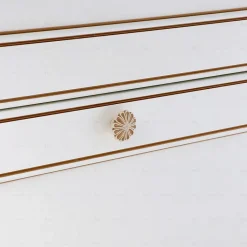 Boutons pour meubles en zamac Diamètre 35 x 23 Patine royale en or ivoire, Lot de 6