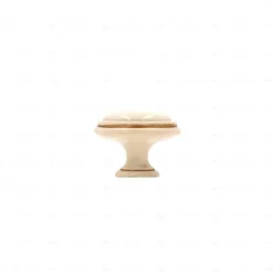 Boutons pour meubles en zamac et Porcelaine Diamètre 35 Patine royale en or ivoire