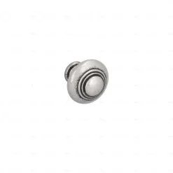 Boutons pour meubles en zamac Diamètre 30 Vieil argent brillant