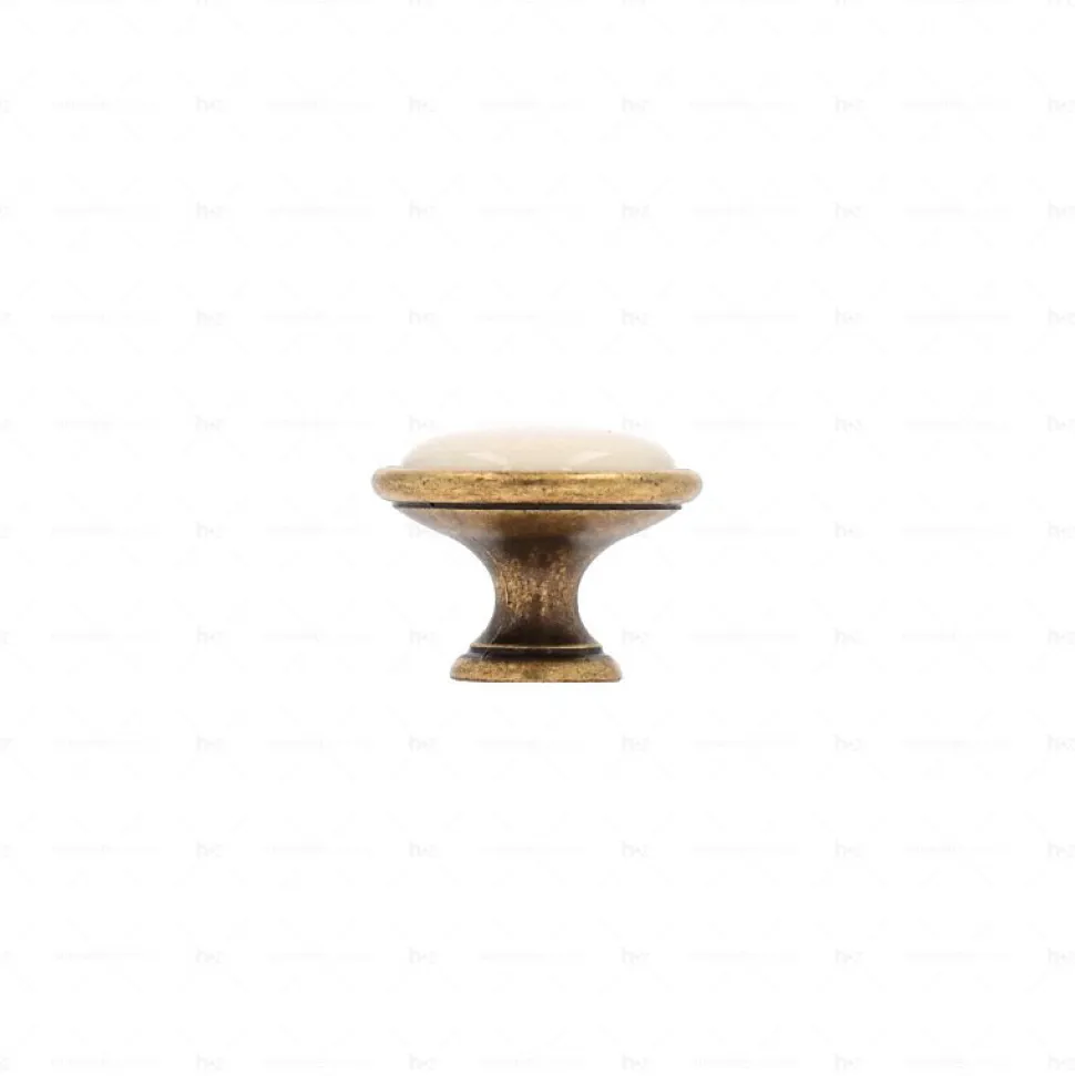 Boutons pour meubles en zamac et Porcelaine Diamètre 34 Florence antique