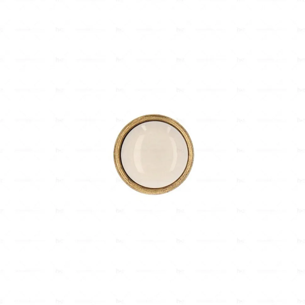 Boutons pour meubles en zamac et Porcelaine Diamètre 34 Florence antique