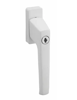 Béquille à clé pour fenêtre, avec vis de pose, blanc, 1 clé - THIRARD