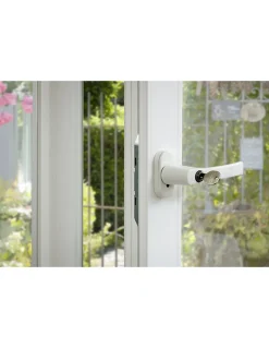 Béquille de crémone de fenêtre à clé, carré 7mm, blanc (ral 9010), 2 clés - THIRARD