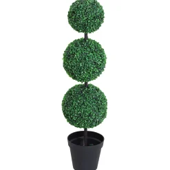Buis artificiel topiaire artificielle en forme de boules dia. 30 x 112H cm vert