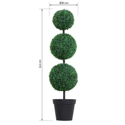 Buis artificiel topiaire artificielle en forme de boules dia. 30 x 112H cm vert