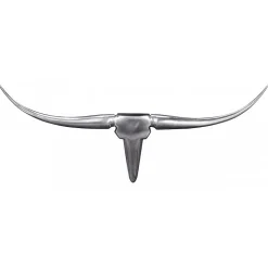 Bull Antlers décoration murale 74cm sud large aluminium en aluminium bois de mur d'argent FineBuy