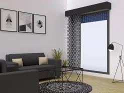 Cache coffre de volet roulant avec support pour tringle à rideaux 270 cm - Gris anthracite RAL7016