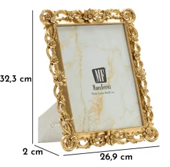 Cadre en résine dorée 26,9x2x32,3 cm (mesure intérieure 20x25 cm)