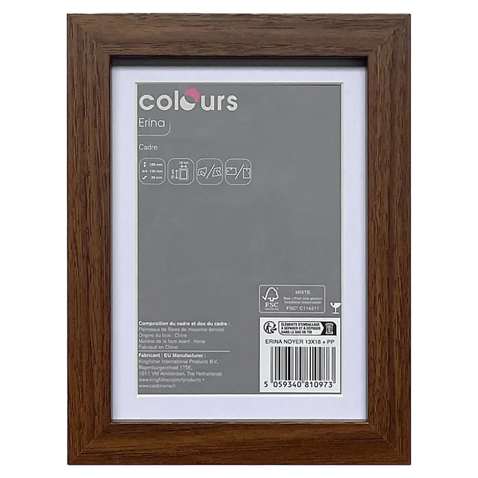 Cadre Erina noyer Colours l.13 x H.18 cm