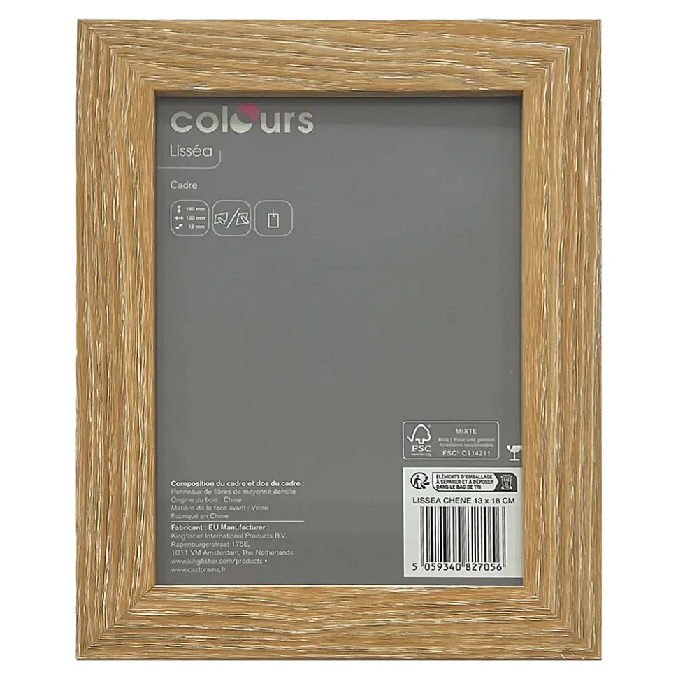 Cadre Lissea Colours chêne l.13 x H.18 cm