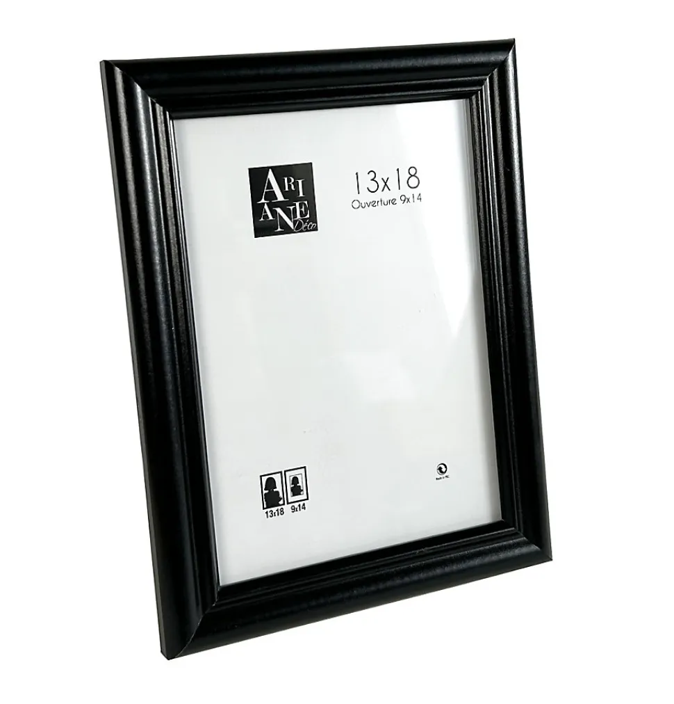Cadre photo 60 x 80 cm moulure en MDF noir, Ariane Pomona - Cadre décoratif moderne