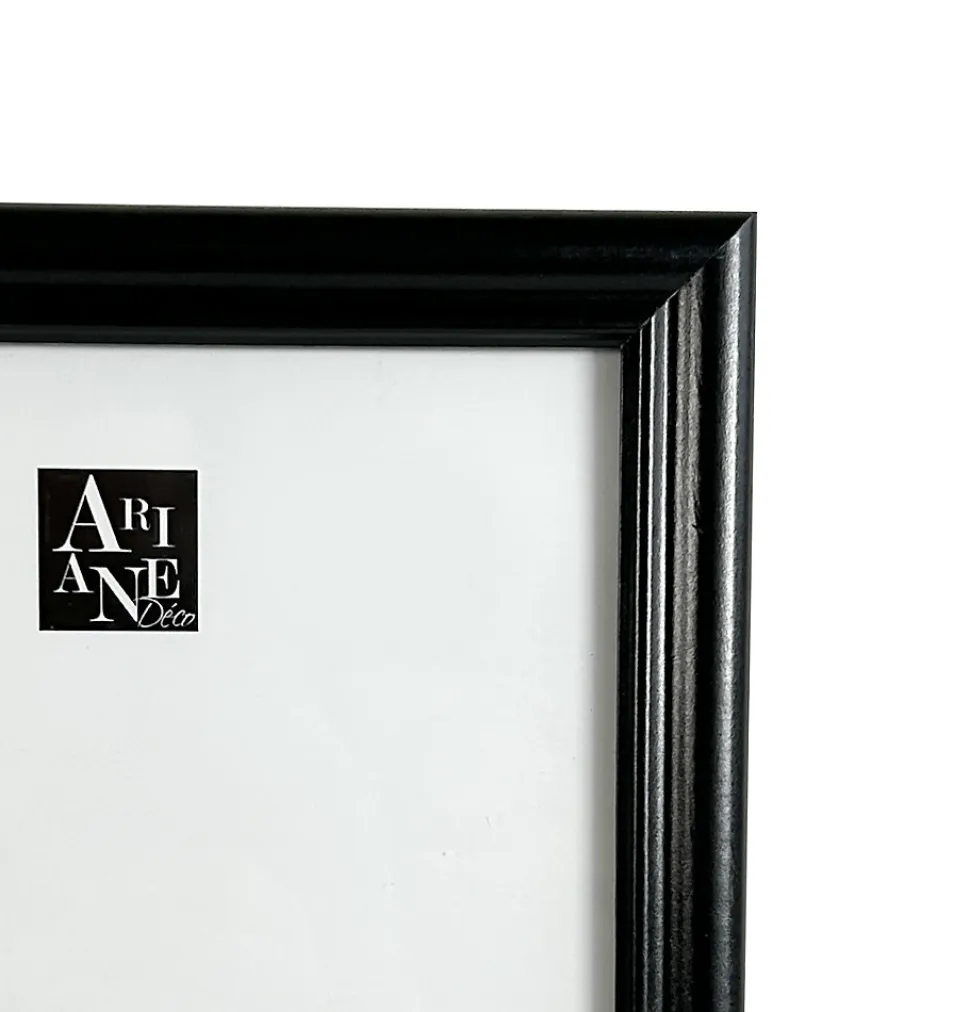 Cadre photo 60 x 80 cm moulure en MDF noir, Ariane Pomona - Cadre décoratif moderne