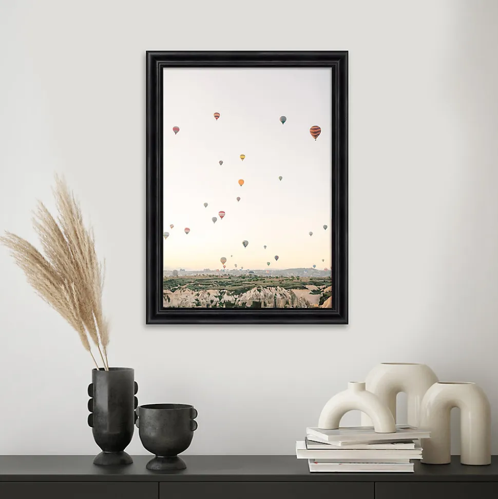 Cadre photo 60 x 80 cm moulure en MDF noir, Ariane Pomona - Cadre décoratif moderne