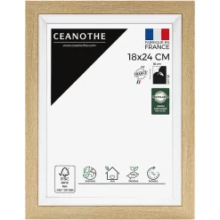 Cadre photo actual bois blanc 18x24 cm Fabriqué en France