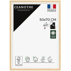 Cadre photo actual bois blanc 50x70 cm Fabriqué en France