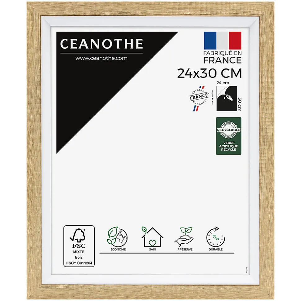 Cadre photo actual bois blanc 24x30 cm Fabriqué en France