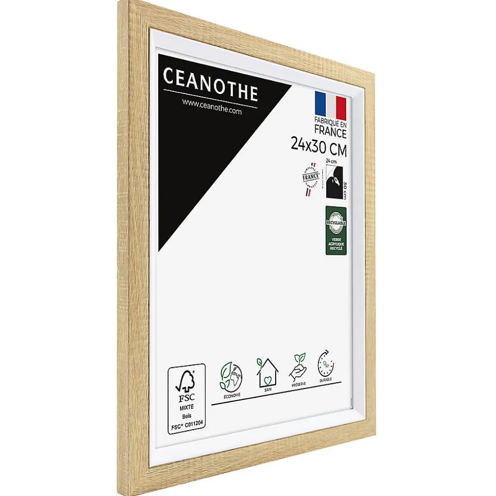 Cadre photo actual bois blanc 24x30 cm Fabriqué en France