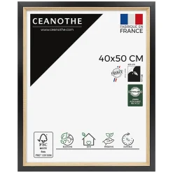 Cadre photo actual bois noir 40x50 cm Fabriqué en France
