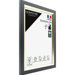 Cadre photo actual noir doré 20x30/a4 cm Fabriqué en France