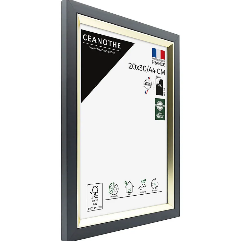 Cadre photo actual noir doré 20x30/a4 cm Fabriqué en France