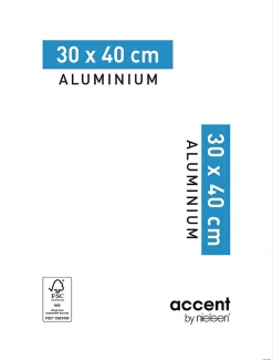 Cadre photo aluminium argent mat Accent l.30 x H.40 cm