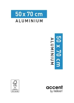 Cadre photo aluminium chêne Accent l.50 x H.70 cm