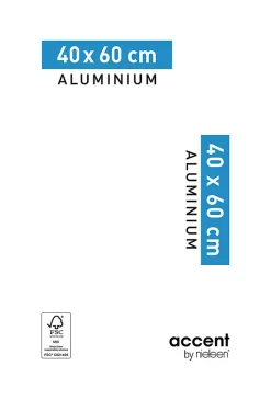 Cadre photo aluminium noir Accent l.40 x H.60 cm