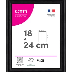 Cadre photo Bella cm Creation noir mat l.22 x H.30 cm
