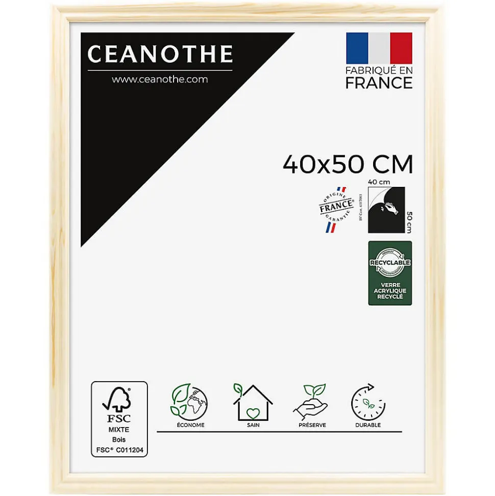 Cadre photo circée authentic naturel 40x50 cm Fabriqué en France