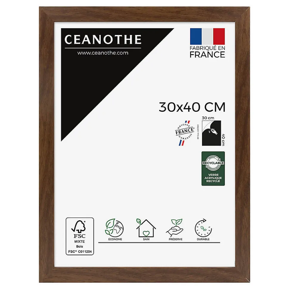 Cadre photo design éternel ébène 30x40 cm Fabriqué en France