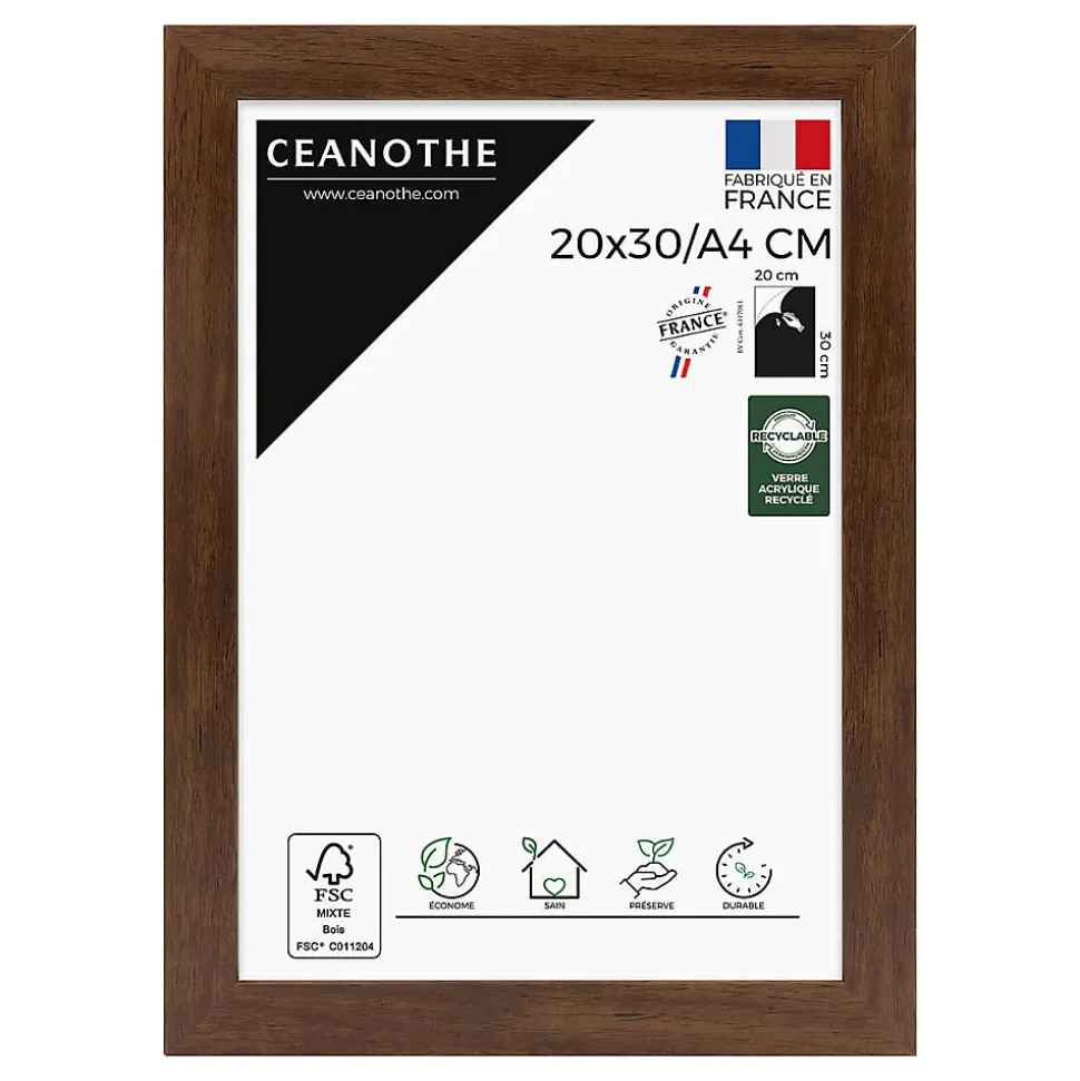 Cadre photo design éternel ébène 20x30/a4 cm Fabriqué en France