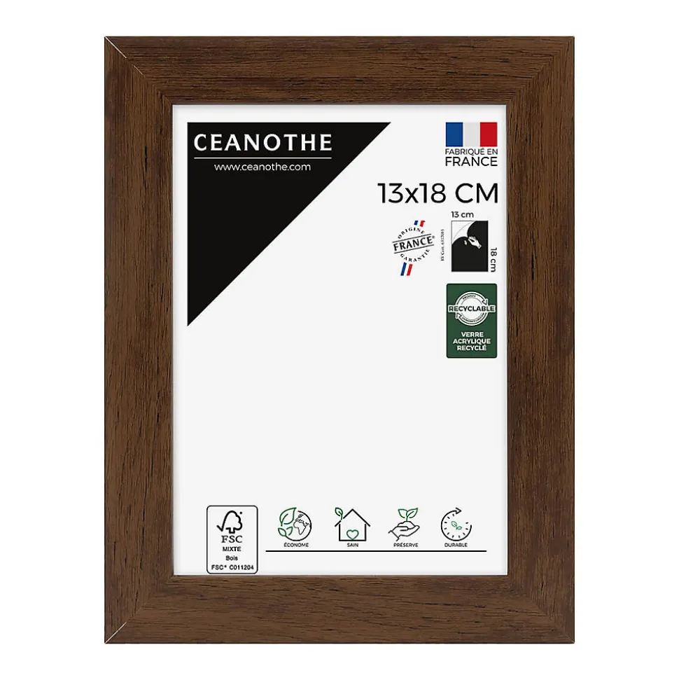 Cadre photo design éternel ébène 13x18 cm Fabriqué en France