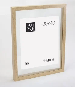 Cadre photo double verre effet chêne l.30 x H.40 cm