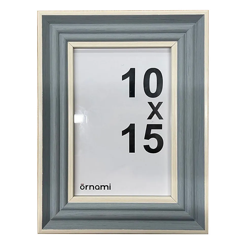 Cadre photo effet moulure vert et gris 10 x 15 cm Ornami
