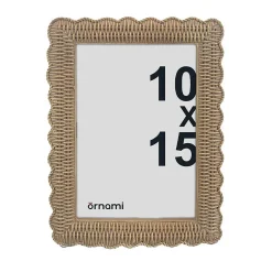 Cadre photo effet rotin beige 10 x 15 cm Ornami
