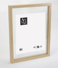 Cadre photo en bois aspect chêne, double verre 21 x 29 Ariane, Duali