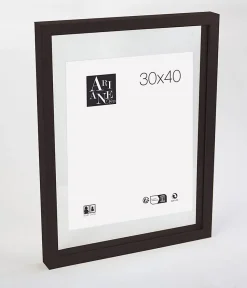 Cadre photo en bois noir, double verre 30 x 40 Ariane, Duali