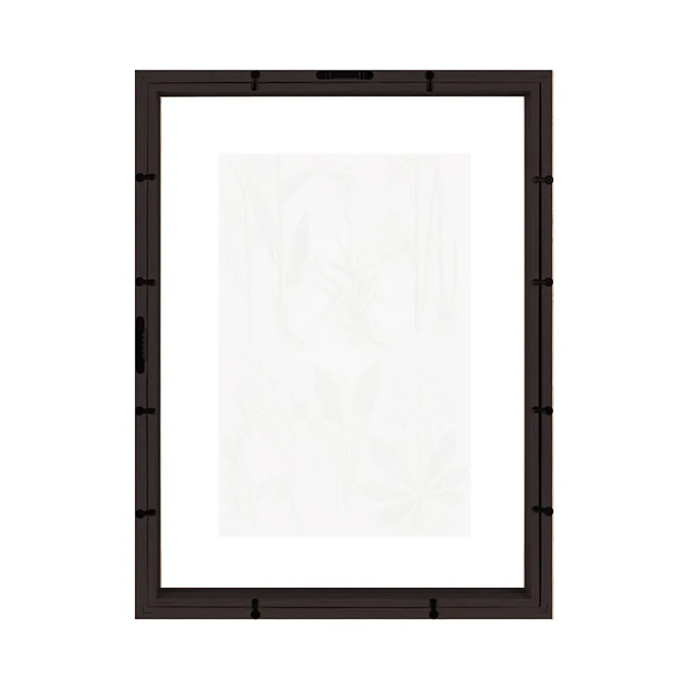 Cadre photo en bois noir, double verre 21 x 29 Ariane, Duali