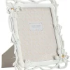 Cadre photo en résine blanche avec fleurs 29,3x3x33,5 cm