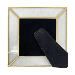 Cadre photo en verre et métal doré 10 x10 cm Ornami