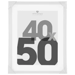 Cadre photo Eva - bois et verre - blanc - 40x50 cm - Atmosphera